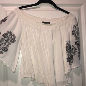 Off the shoulder white blouse